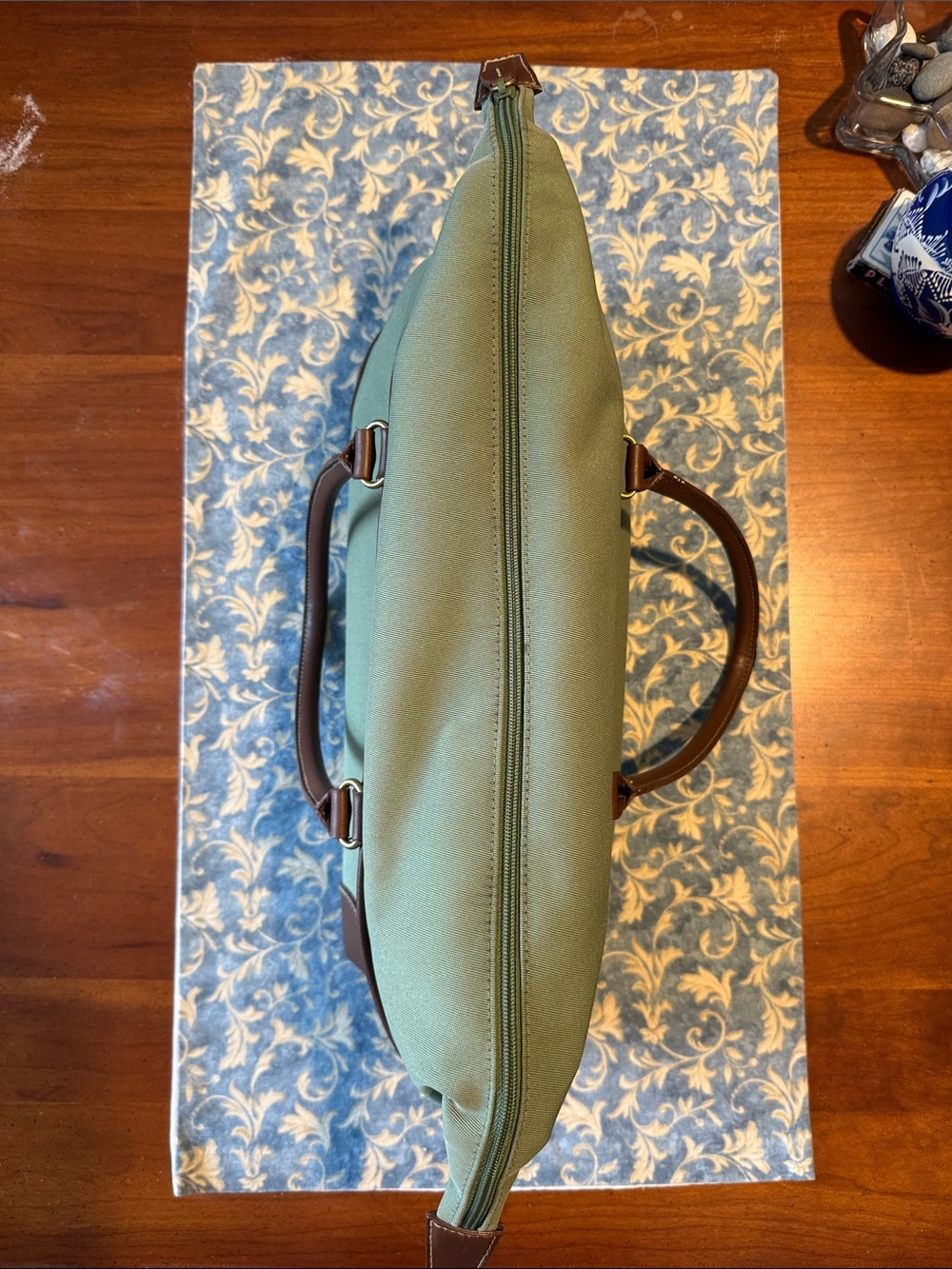 Etienne Aigner Olive Green Canvas Weekender Bag with Brown Trim - vintage - Picture 6 of 9